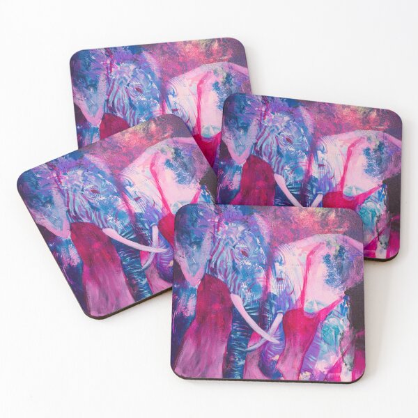 Item preview, Pink Purple Mother Baby Elephant designed and sold by FearlessPaints.