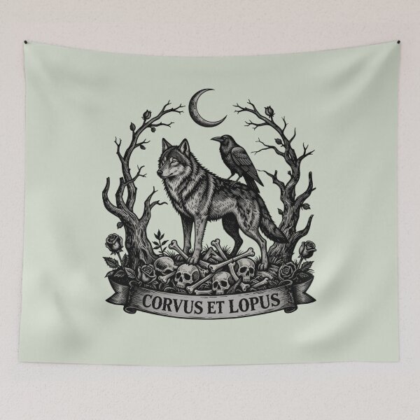 Item preview, Lupus Noctis - Gothic Wolf Howling at Moon Dark Art designed and sold by GoGreenlove.