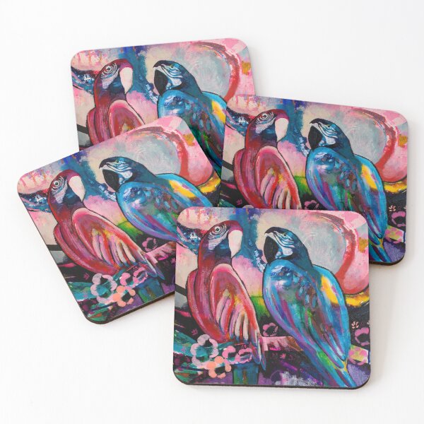 Item preview, Colorful Parrot Painting | Tropical Birds Vibrant Abstract designed and sold by FearlessPaints.