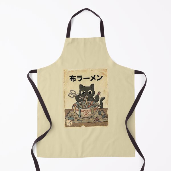 Item preview, Fabric Ramen Cat – Black Cat Eating Colorful Fabric Noodles from Ceramic Bowl | Japanese Vintage Ramen Poster Aesthetic designed and sold by EverStitchStudio ★★★★★.