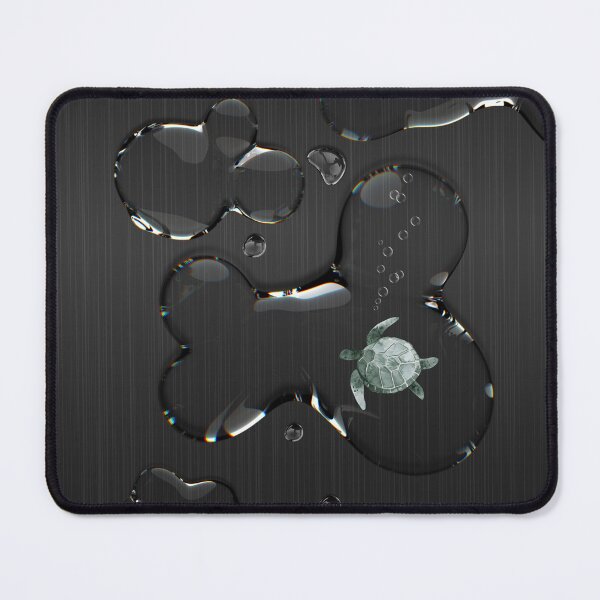 Item preview, Tiny Sea Turtle Water Droplet Black Brushed Metal designed and sold by TackyTime.