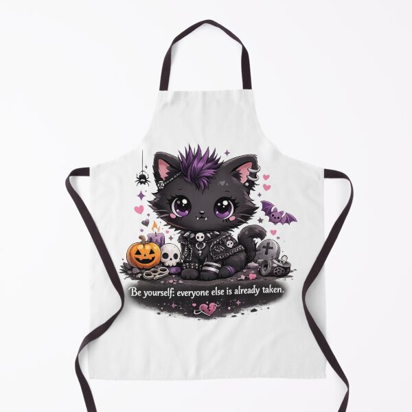 Item preview, Oscar Wilde Inspired Cute Punk Goth Cat with Mohawk | Kawaii Alternative Cat Quote Art | Be Yourself Everyone Else Is Already Taken designed and sold by Donsean22.