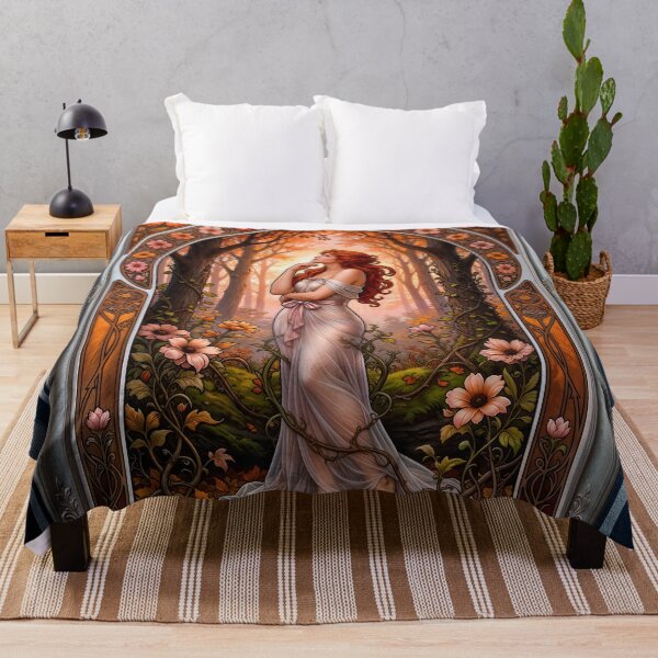 Item preview, Unaulia Anumatti Golden Forest Art Nouveau Illustration Captivating AI Concept Art by Xzendor7 designed and sold by Xzendor7 Digital Art Creations.