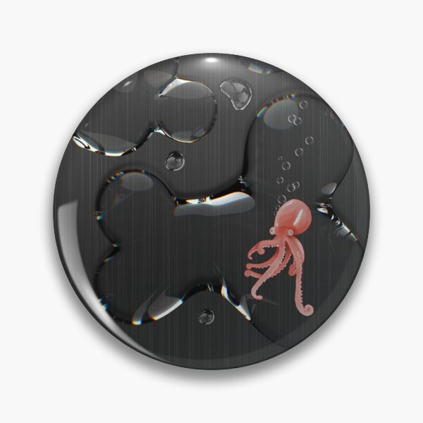 Item preview, Tiny Octopus Water Droplet Black Brushed Metal designed and sold by TackyTime.