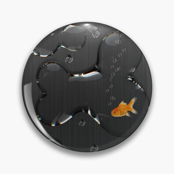 Item preview, Tiny Goldfish Water Droplet Black Brushed Metal designed and sold by TackyTime.