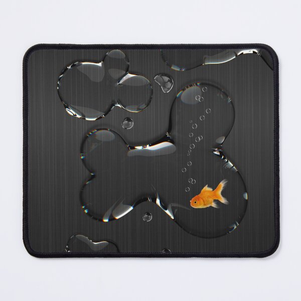 Item preview, Tiny Goldfish Water Droplet Black Brushed Metal designed and sold by TackyTime.
