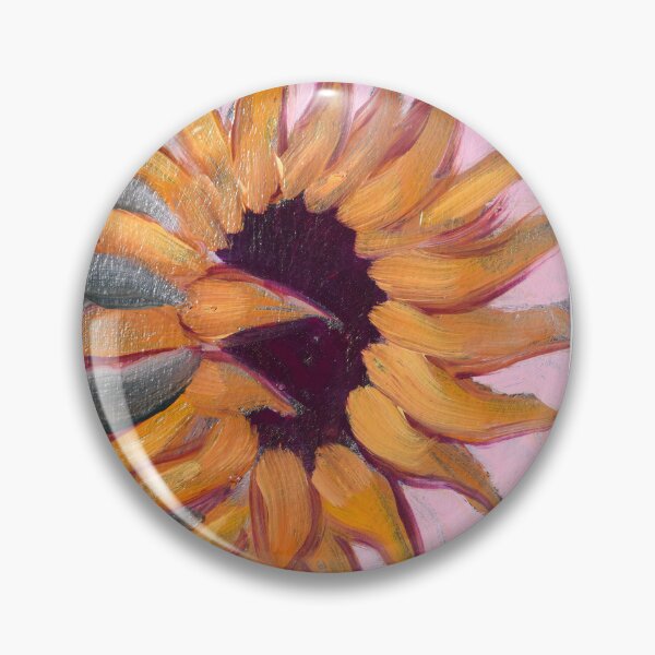Item preview, Sunflower Oil Painting Pink Background designed and sold by FearlessPaints.