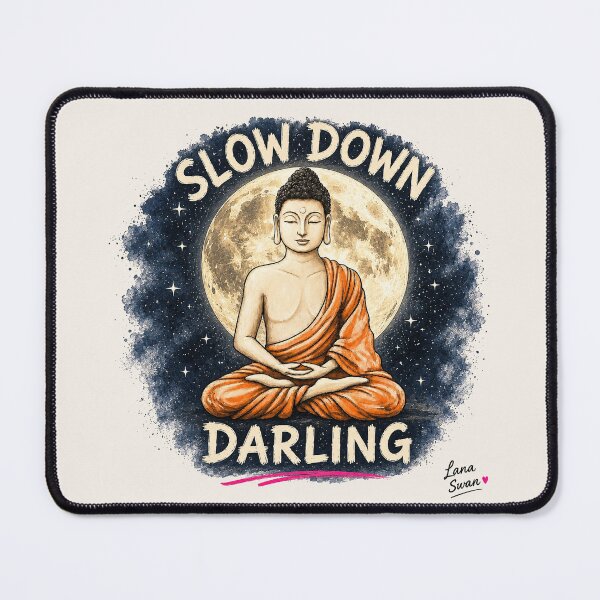 Item preview, SLOW DOWN DARLING | Funny Buddha Design | Relaxed Spiritual Art designed and sold by BlueberrySwan.
