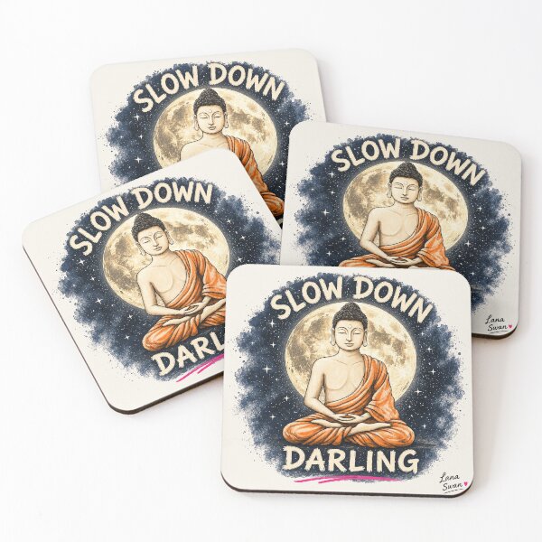 Item preview, SLOW DOWN DARLING | Funny Buddha Design | Relaxed Spiritual Art designed and sold by BlueberrySwan.