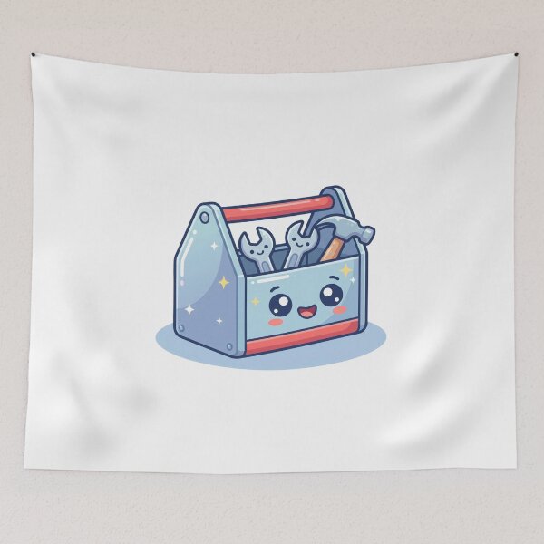 Item preview, Cute Happy Toolbox Cartoon with Tools and Stars designed and sold by AbanoubStore.