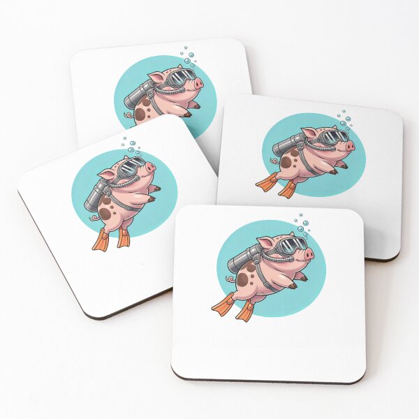 Item preview, Cute Piglet Snorkeling Scuba Diving Illustration designed and sold by elderberry.