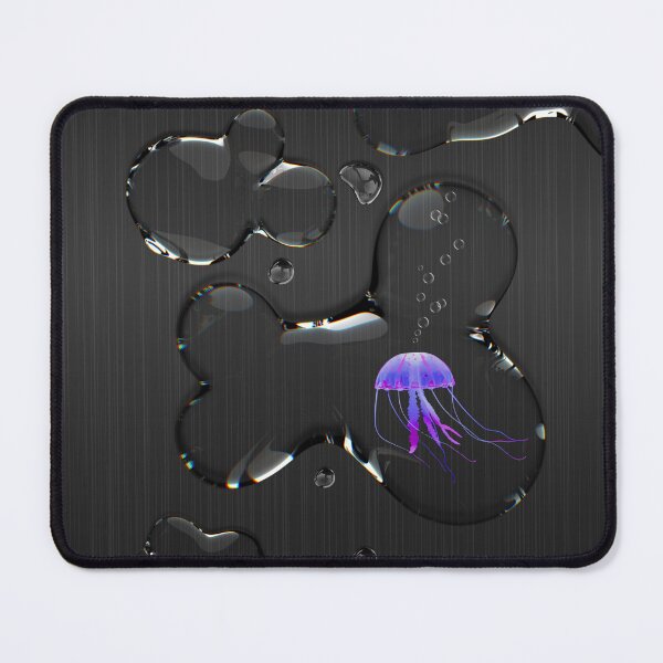 Item preview, Tiny Jellyfish Water Droplet Black Brushed Metal designed and sold by TackyTime.