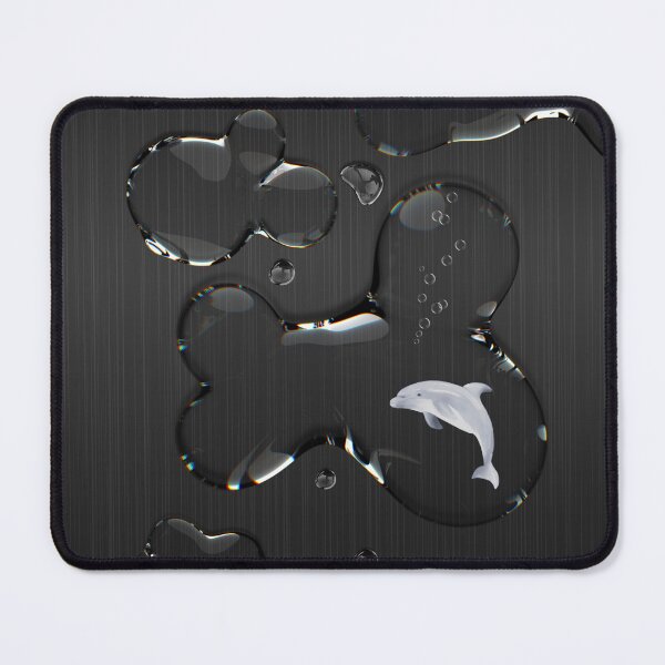 Item preview, Tiny Dolphin Water Droplet Black Brushed Metal designed and sold by TackyTime.