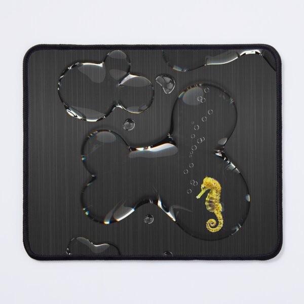 Item preview, Tiny Seahorse Water Droplet Black Brushed Metal designed and sold by TackyTime.