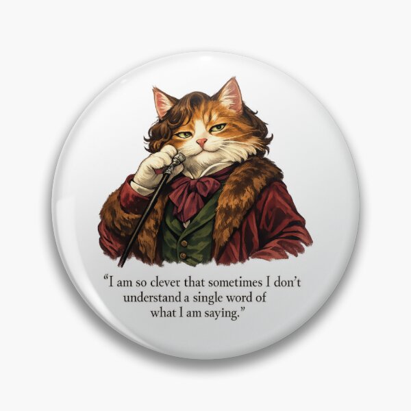 Item preview, Oscar Wilde Inspired Smug Cat Quote Art Sticker | Literary Humor Cat Illustration | Victorian Dandy Cat Design designed and sold by Donsean22.