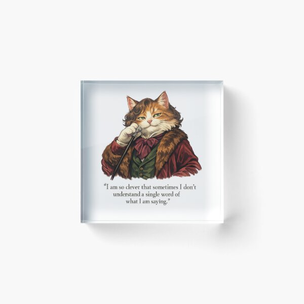 Item preview, Oscar Wilde Inspired Smug Cat Quote Art Sticker | Literary Humor Cat Illustration | Victorian Dandy Cat Design designed and sold by Donsean22.