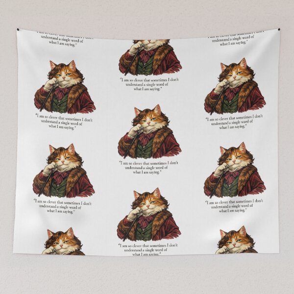 Item preview, Oscar Wilde Inspired Smug Cat Quote Art Sticker | Literary Humor Cat Illustration | Victorian Dandy Cat Design designed and sold by Donsean22.
