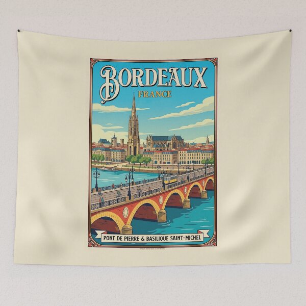Item preview, Vintage-Style Bordeaux Travel Poster designed and sold by travelwitheric.