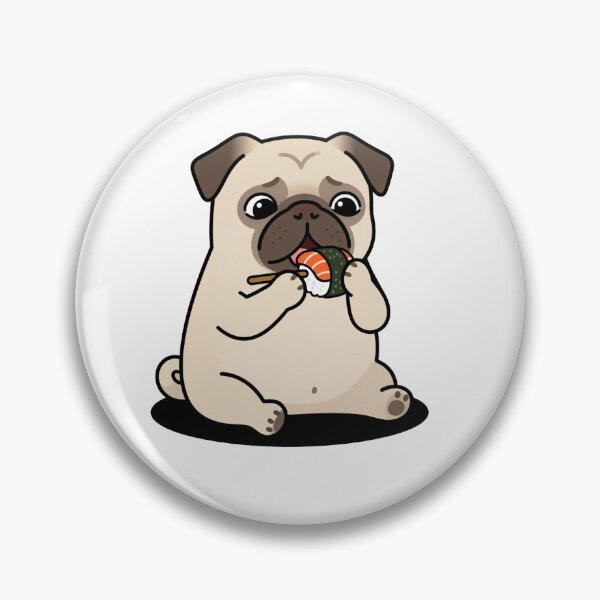 Item preview, Kawaii pug sushi cute sticker designed and sold by Cnajera.