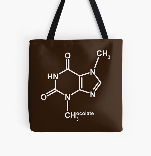 Theobromine Molecule - Chocolate All Over Print Tote Bag