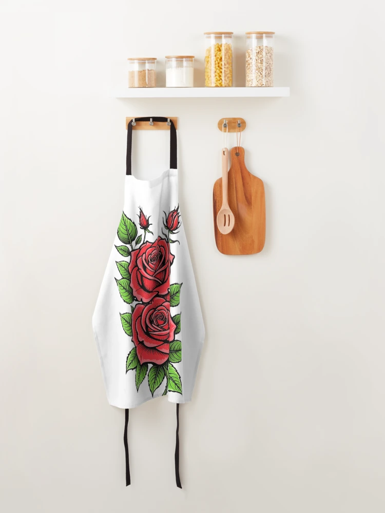 Thumbnail 4 of 6, Apron, Red Roses designed and sold by ViaARTfactory.