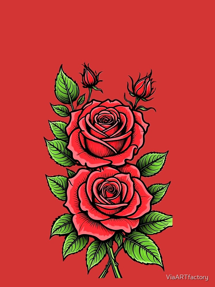 Thumbnail 5 of 5, A-Line Dress, Red Roses designed and sold by ViaARTfactory.