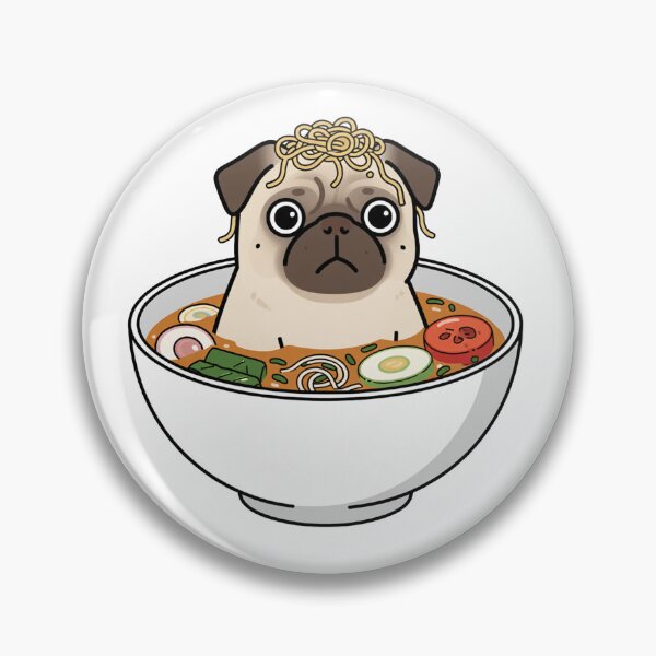 Item preview, Kawaii Pug ramen Cute Sticker designed and sold by Cnajera.