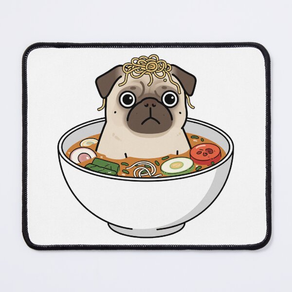 Item preview, Kawaii Pug ramen Cute Sticker designed and sold by Cnajera.