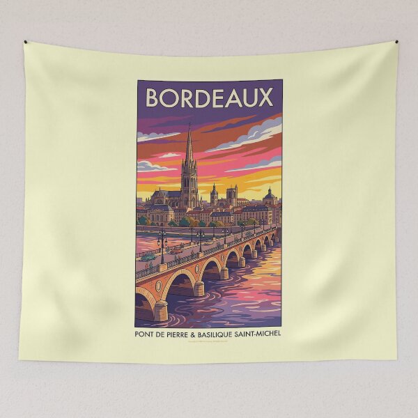 Item preview, Vintage-Style Bordeaux Travel Poster designed and sold by travelwitheric.