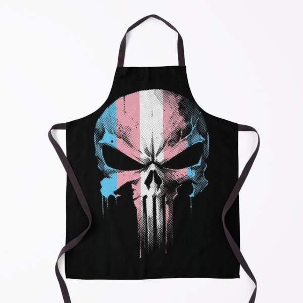 Item preview, Trans Pride Guardian Skull - Halftone designed and sold by Probably Fine Designs.