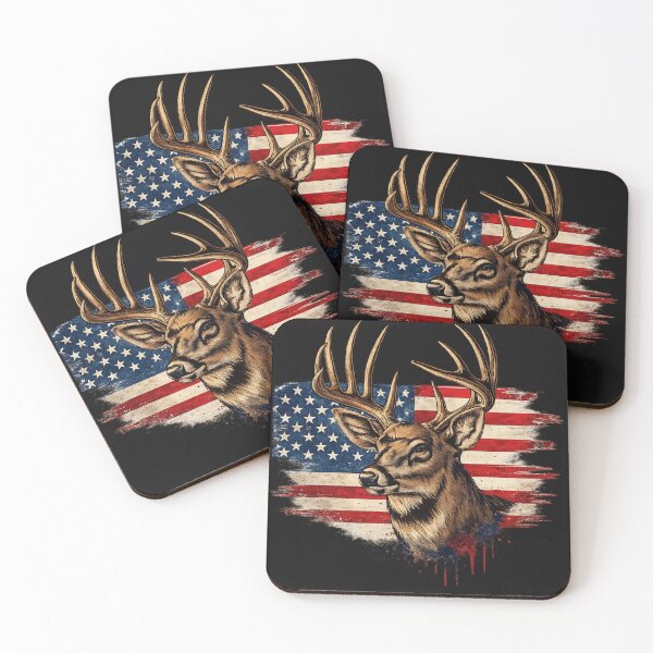 Item preview, American Flag Deer Patriotic designed and sold by RawEdgeStudios.