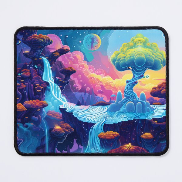 Item preview, Neon Dreamscape Celestial Tree River Fantasy designed and sold by LuminousFoundry.
