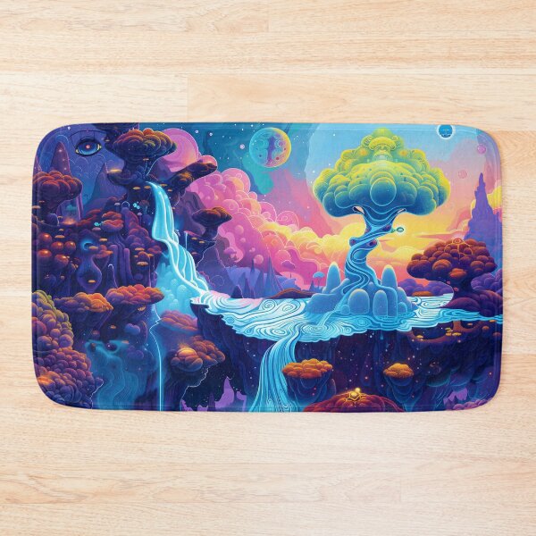 Item preview, Neon Dreamscape Celestial Tree River Fantasy designed and sold by LuminousFoundry.