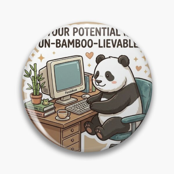Item preview, Motivational Un-bamboo-lievable Panda Work Desk Sticker designed and sold by flee09.