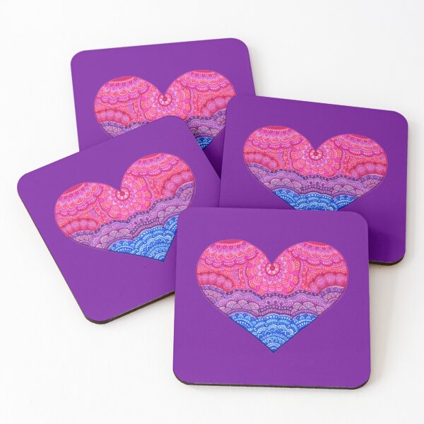 Item preview, Pride Collection: Bisexual Pride Flag Heart Mandala designed and sold by GDiEDesigns.