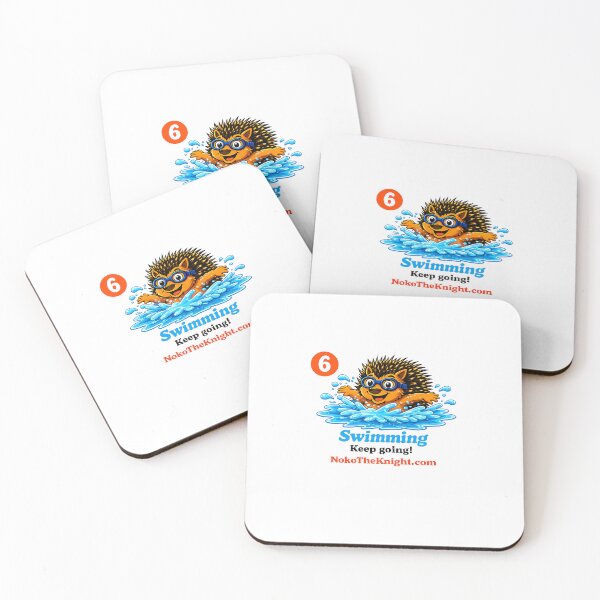 Item preview, Noko The Knight® Swimming - Keep going! Single Sticker designed and sold by NokoTheKnight.