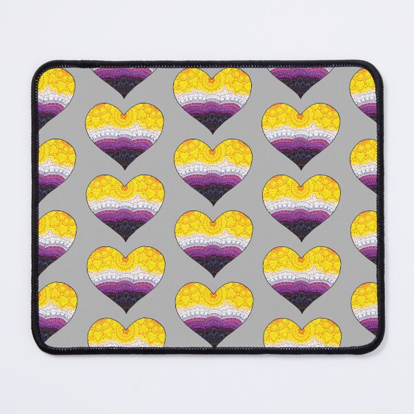 Item preview, Pride Collection: Non-Binary Pride Flag Heart Mandala designed and sold by GDiEDesigns.