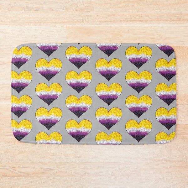 Item preview, Pride Collection: Non-Binary Pride Flag Heart Mandala designed and sold by GDiEDesigns.