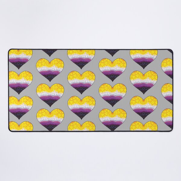 Item preview, Pride Collection: Non-Binary Pride Flag Heart Mandala designed and sold by GDiEDesigns.