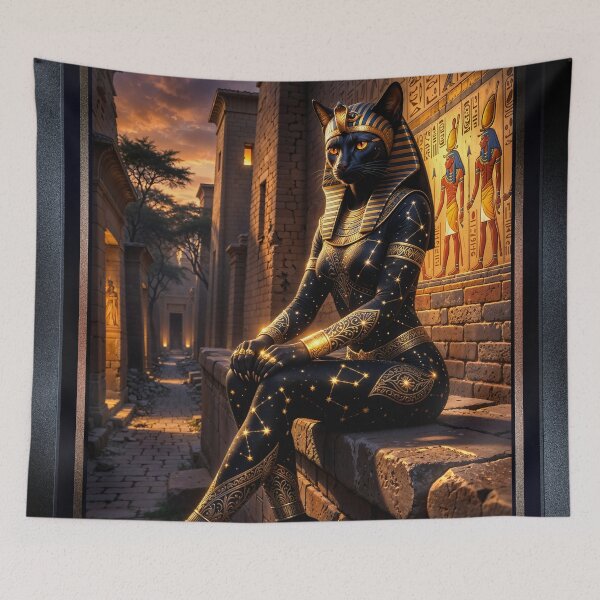 Item preview, Bastetra, Feline Guardian Of The Temple Of Khatarnis Stunning AI Concept Art by Xzendor7 designed and sold by Xzendor7 Digital Art Creations.