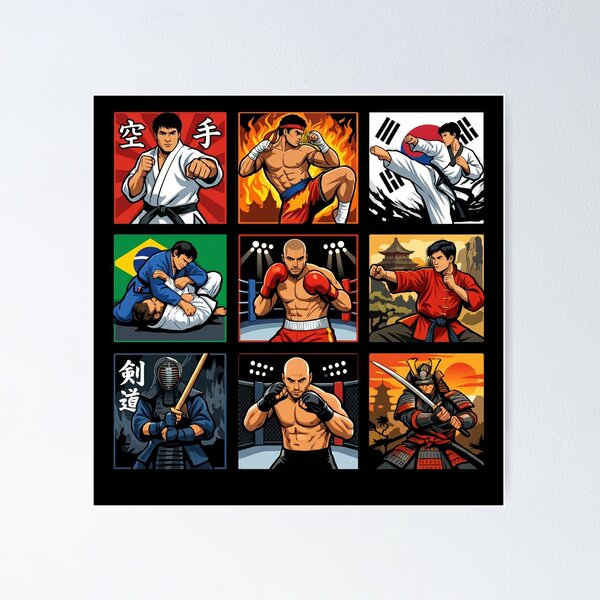 Item preview, Martial Arts Masters Pop Art  designed and sold by redsharkuk.