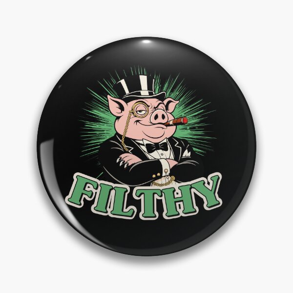 Item preview, Filthy Rich Pig – Retro Wealth Satire Cartoon designed and sold by KennyBartender.