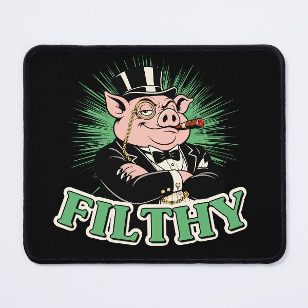 Item preview, Filthy Rich Pig – Retro Wealth Satire Cartoon designed and sold by KennyBartender.