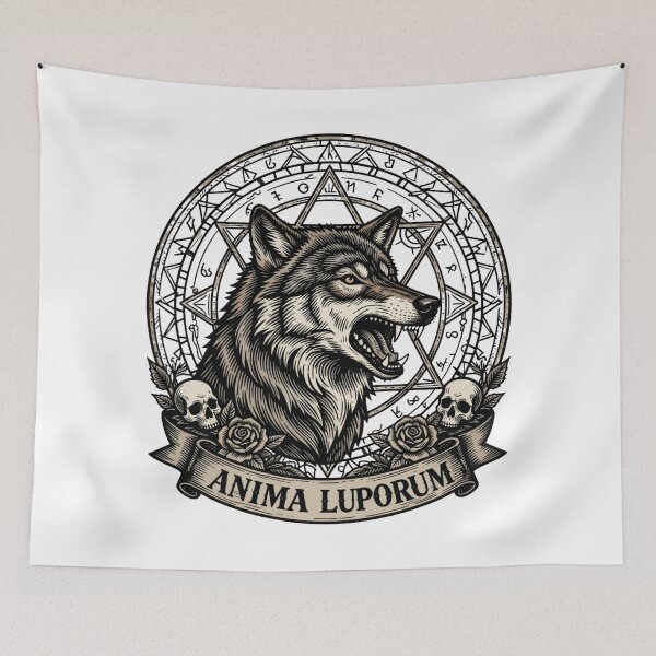 Item preview, Anima Luporum - Sacred Wolf Mandala Gothic Geometry Art designed and sold by GoGreenlove.