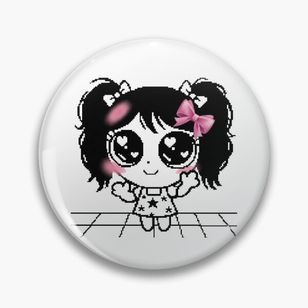 Artikelvorschau, Niedlicher Pixel-Art-Anime-Mädchen-mit-rosa-Schleifen-Kawaii-Sticker entworfen und verkauft von Cleairydelulu.