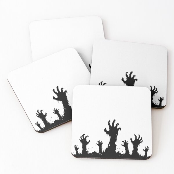 Item preview, Zombie Hands Rising from the Grave Black and White Line Art designed and sold by Greemo03.