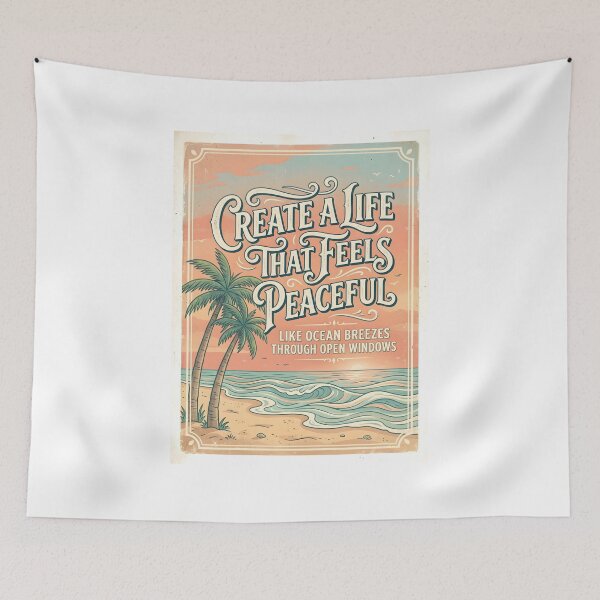 Item preview, Create a Life That Feels Peaceful – Ocean Therapy Poster Design designed and sold by Sea Gem.