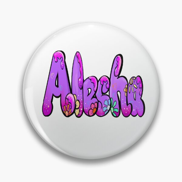 Item preview, Alesha Name Sticker - Purple Bubble Drip Floral Art designed and sold by Artonmytee.