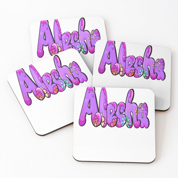 Item preview, Alesha Name Sticker - Purple Bubble Drip Floral Art designed and sold by Artonmytee.