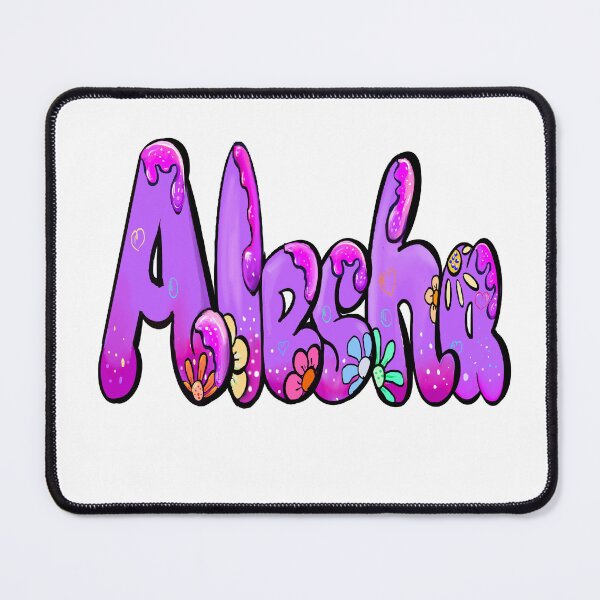 Item preview, Alesha Name Sticker - Purple Bubble Drip Floral Art designed and sold by Artonmytee.